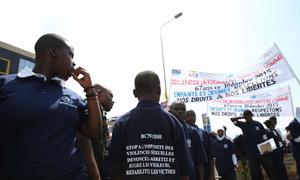 School children in Goma, Democratic Republic of the Congo, take part in a parade ceremony of the 67th anniversary of the Universal Declaration of Human Rights, organized by the UN Joint Human Rights Office. (file)